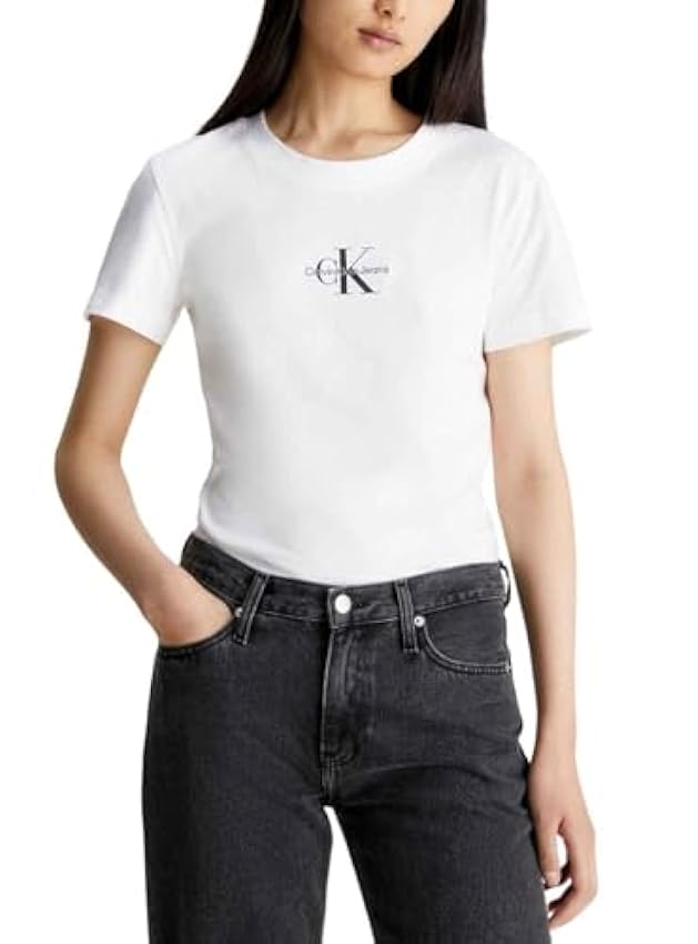 Calvin Klein Jeans Monologo Slim tee S-S para Mujer Ma7Hq1Vc