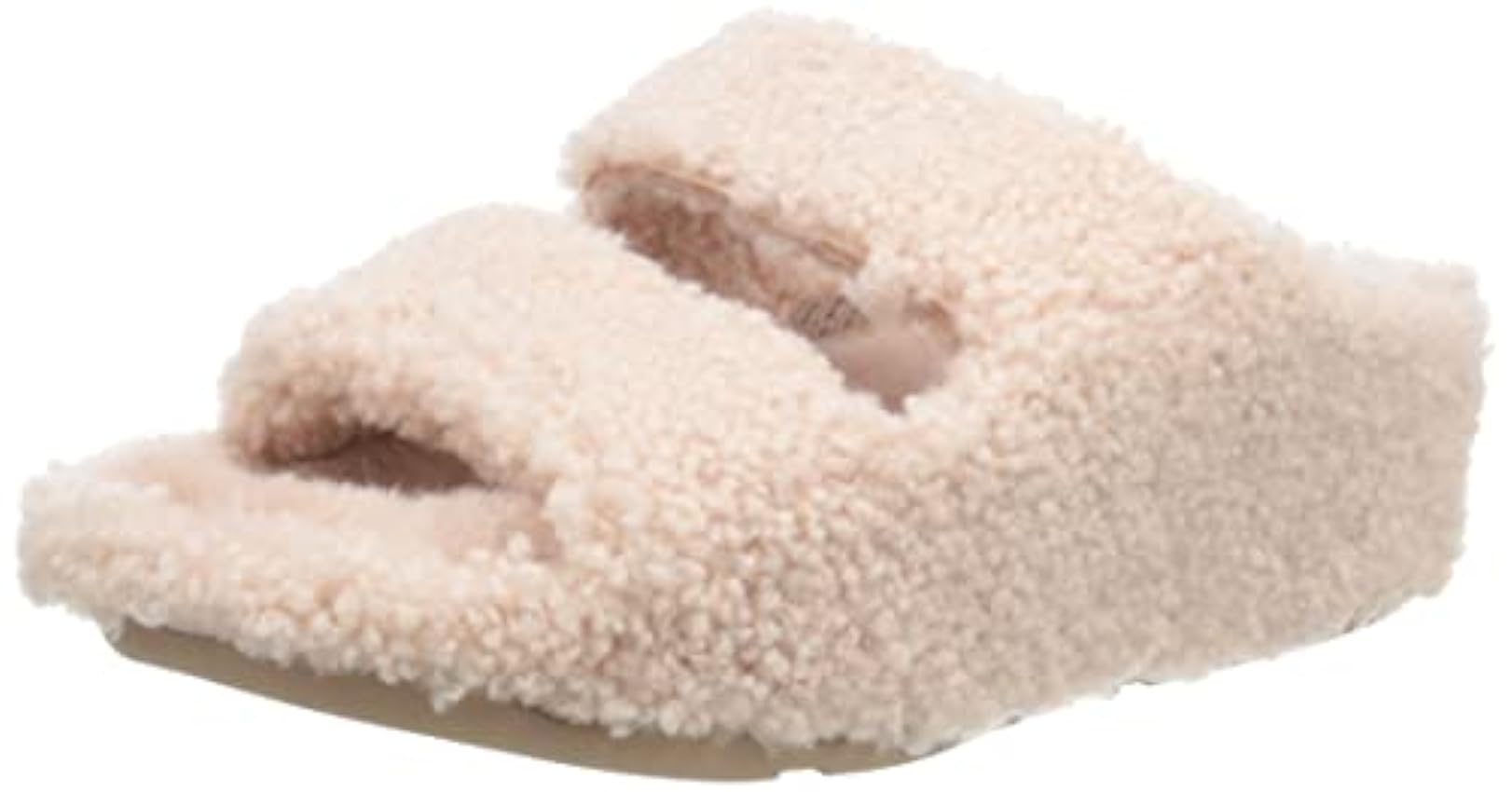 Fitflop Shuv Two Bar Curly Wool Slides, Pantuflas Mujer